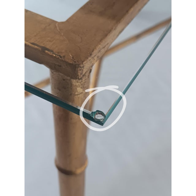 Gold Gold Leaf Faux Bamboo Side Table, 1950s For Sale - Image 8 of 11