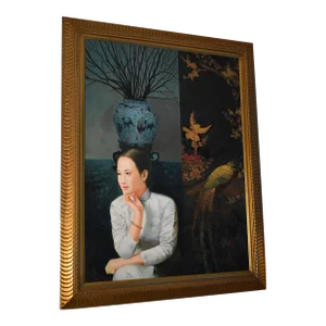 Chinese Style Painting, Oil on Canvas, 20th Century