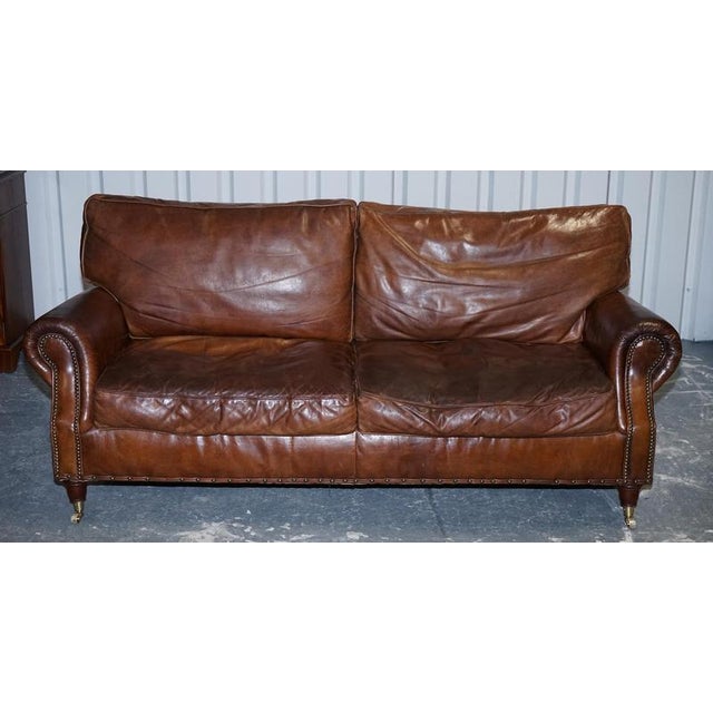 Balmoral 3-Seater Sofa in Brown Heritage Leather from Halo For Sale - Image 10 of 18