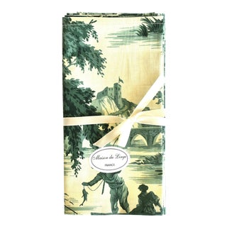 Set of Four (4) Toile De Jouy Maison Du Linge Dinner Napkins For Sale
