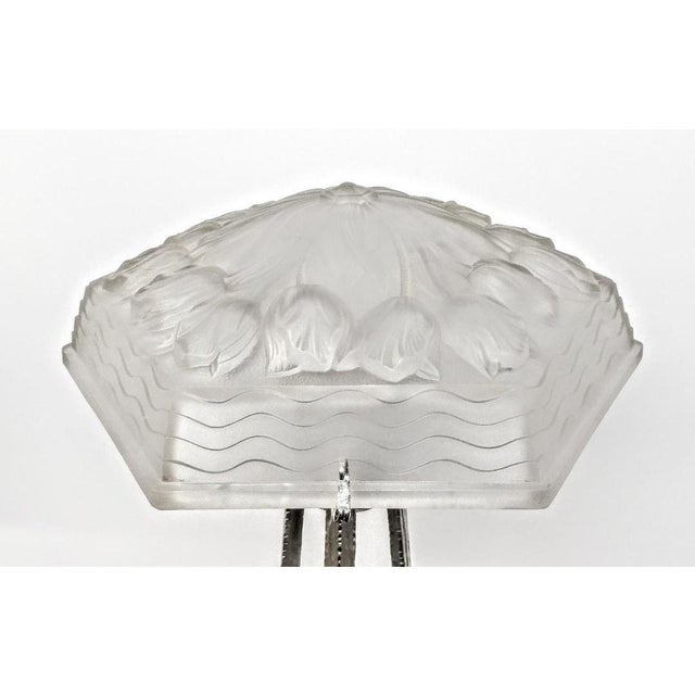 White French Art Deco Wrought Ion Table Lamp For Sale - Image 8 of 10