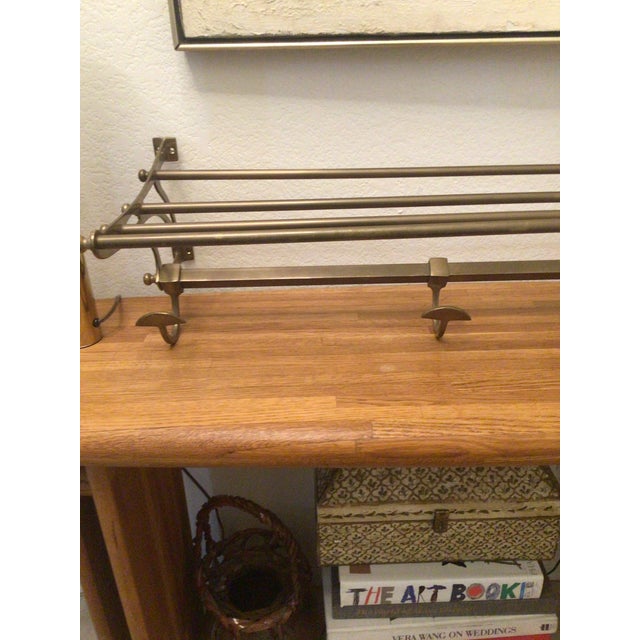 Restoration Hardware Brass Wall Mount Suitcase and Coat Rack For Sale In Phoenix - Image 6 of 12