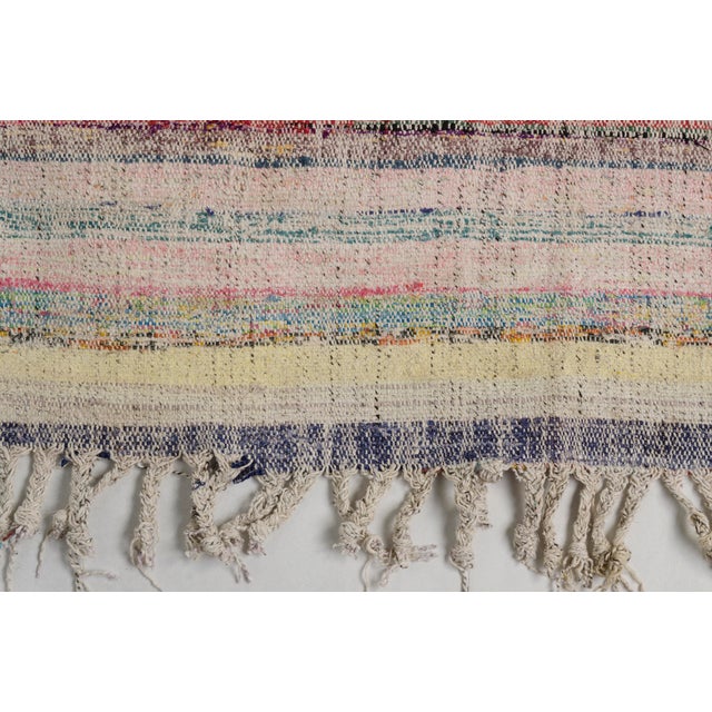 Textile Nautral Vintage Colourful Stripe Kilim For Sale - Image 7 of 9