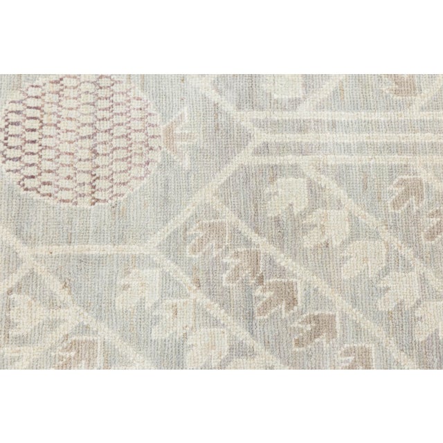 Textile 17x20 Modern Khotan Style Hand-Knotted Wool Area Rug – Geometric Neutral Palette For Sale - Image 7 of 11