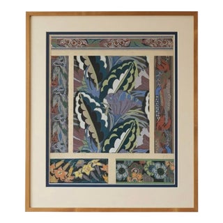 Original 1924 Édouard Bénédictus Art Deco Pochoir Print – Variations, Plate 4 (Full Folio Sheet, Framed) For Sale