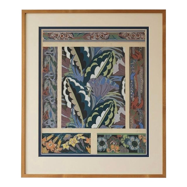 Original 1924 Édouard Bénédictus Art Deco Pochoir Print – Variations, Plate 4 (Full Folio Sheet, Framed) For Sale