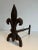 Fleurs de Lys Cast Iron and Wrought Iron Andirons - A Pair For Sale - Image 9 of 12