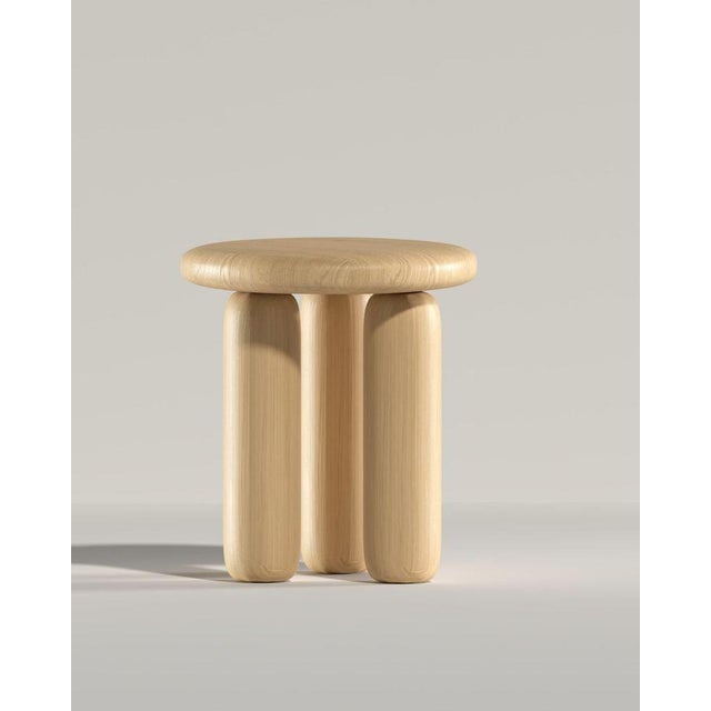 Rope Stool in Gentle Natural Oak by Virginia Arlotto Dimensions: Ø 40 x H 45 cm. Materials: Natural oak. Inspired by the...