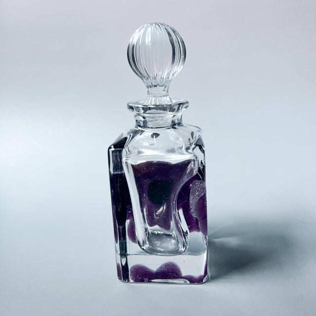 Contemporary Daum France Coppelia Amethyst Pate De Verre Crystal Perfume Bottle For Sale - Image 3 of 14