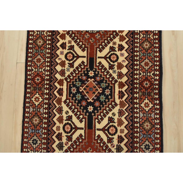 Yalameh Runner 2’1” X 9’3” Ivory Wool Vintage Tribal Hand-Knotted Rug For Sale In Philadelphia - Image 6 of 13
