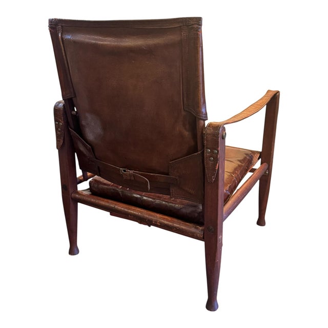 Brown Safari Chair by Kaare Klint for Rud. Rasmussen, Denmark, 1950s For Sale - Image 8 of 11