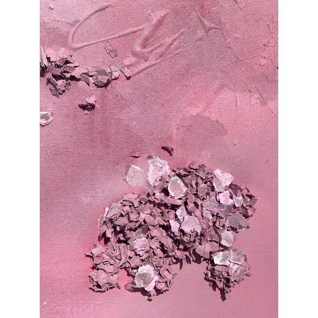Dimensional Textured Abstract Painting in Dusty Rose by Covet Studio For Sale - Image 11 of 15