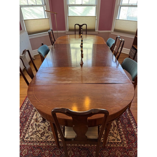 Antique Solid Wood Dining Table – Seats 10–12 | Custom 48” Leaf For Sale - Image 4 of 15