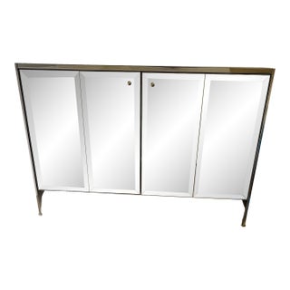 Mirrored Mode Accent Chest Cabinet by Baker Furniture For Sale