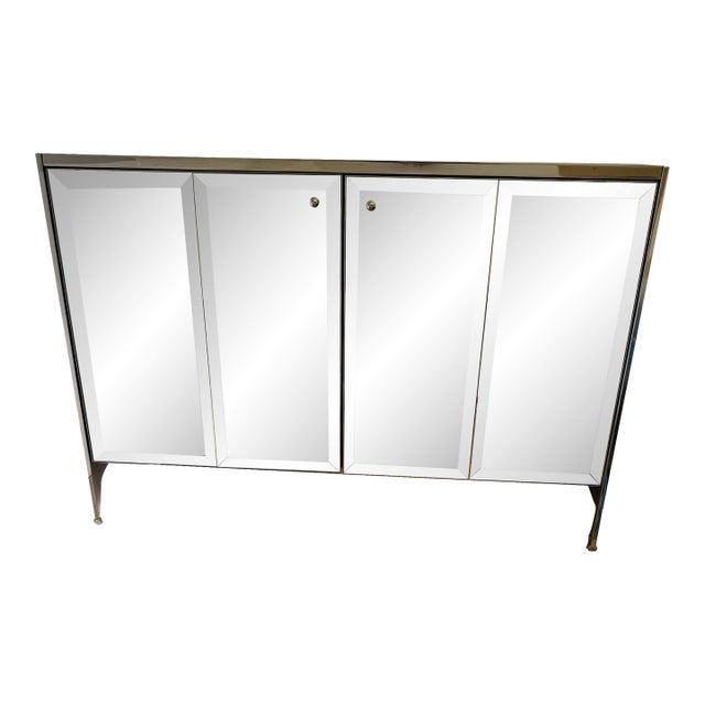 Mirrored Mode Accent Chest Cabinet by Baker Furniture For Sale