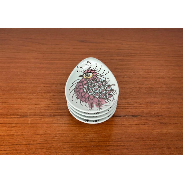 Mid-Century Modern Danis Small Oyster or Sauce Plates by Beth Breyen for Royal Copenhagen, Set of 4, in Very Good...