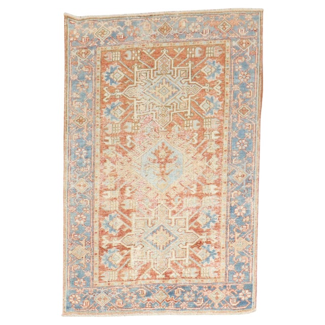 Beige 1920s Worn Heriz Rug For Sale - Image 8 of 18