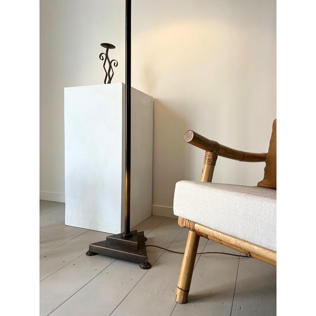 Postmodern Vintage Art Deco Metal Floor Lamp, 1980 For Sale - Image 3 of 9