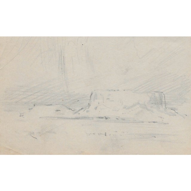 1930s Eliot Clark Western Butte Drawing For Sale