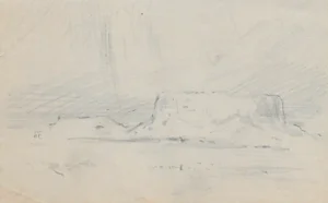 1930s Eliot Clark Western Butte Drawing