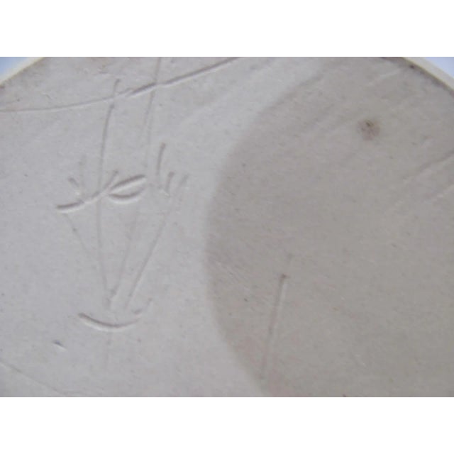 White Mid-Century White and Brown Glaze Ikebana Vase For Sale - Image 8 of 11