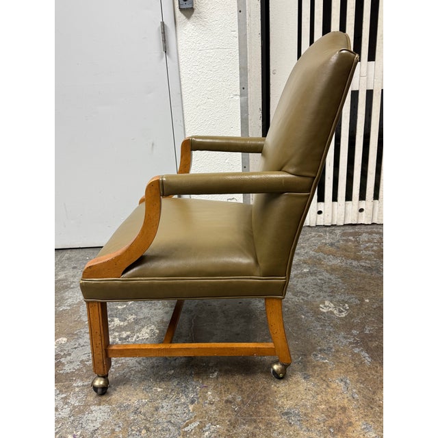 Ethan Allen Ethan Allen Clarke Leather Office Chair For Sale - Image 4 of 12