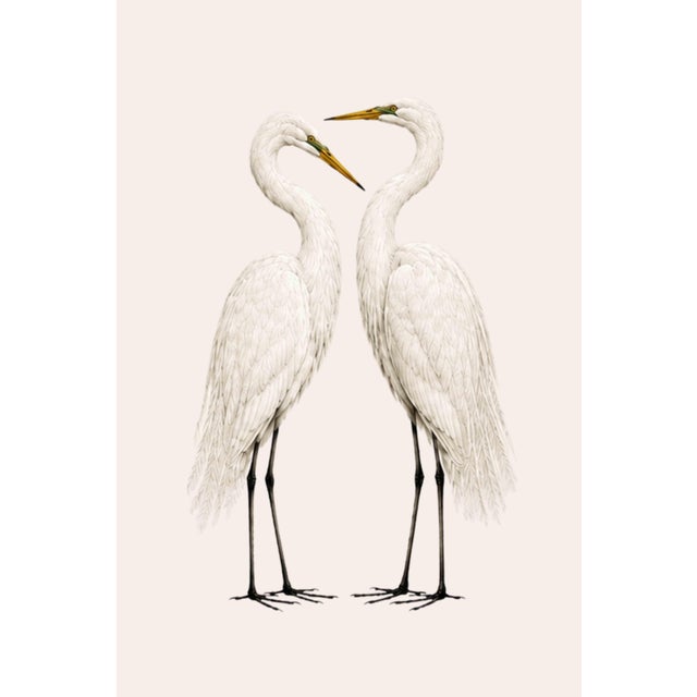 Crane Study 3 Neutral Coastal Bird Art Print, 16" X 24" For Sale