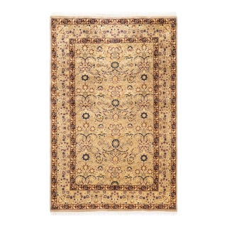 Mogul, One-of-a-Kind Hand-Knotted Area Rug in Ivory, 4' 8" x 7' 1" For Sale