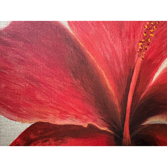 Modern Oil Painting - Fleur Rouge For Sale - Image 4 of 8