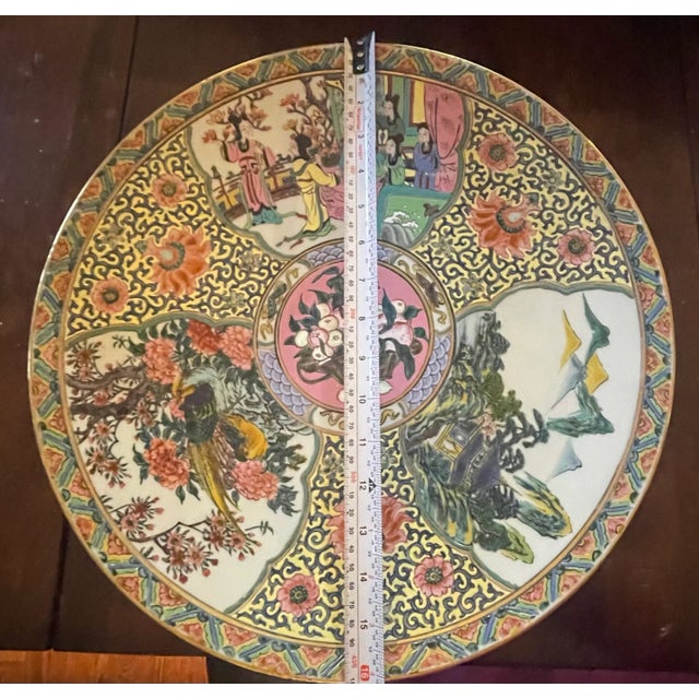 Ceramic Early 20th Century Large Chinoiserie Platter For Sale - Image 7 of 9