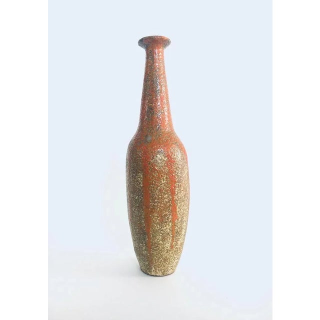 1960s Midcentury Studio Pottery Tall Thick Glazed Vase, 1960s For Sale - Image 5 of 10