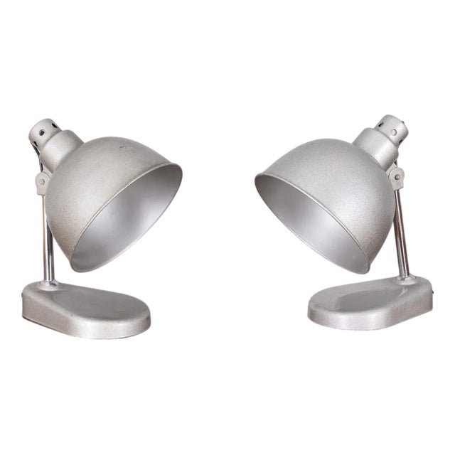 Vintage Metal Table Lamps from Seminara Torino, 1960s, Set of 2 For Sale