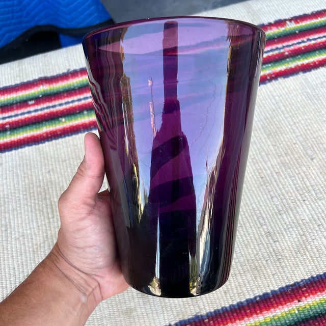 Glass A Large Antique Amethyst Purple Blown Glass Vase, English, Circa 1900 For Sale - Image 7 of 10