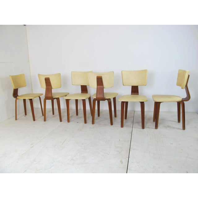 Mid-Century Modernist Vintage Plywood Dining Chairs & Extendable Table by Cor Alons for Gouda den Boer, Set of 7 For Sale - Image 11 of 14