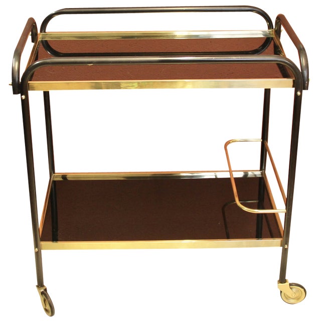 Vintage French Art Deco Bar Trolley, 1940s For Sale