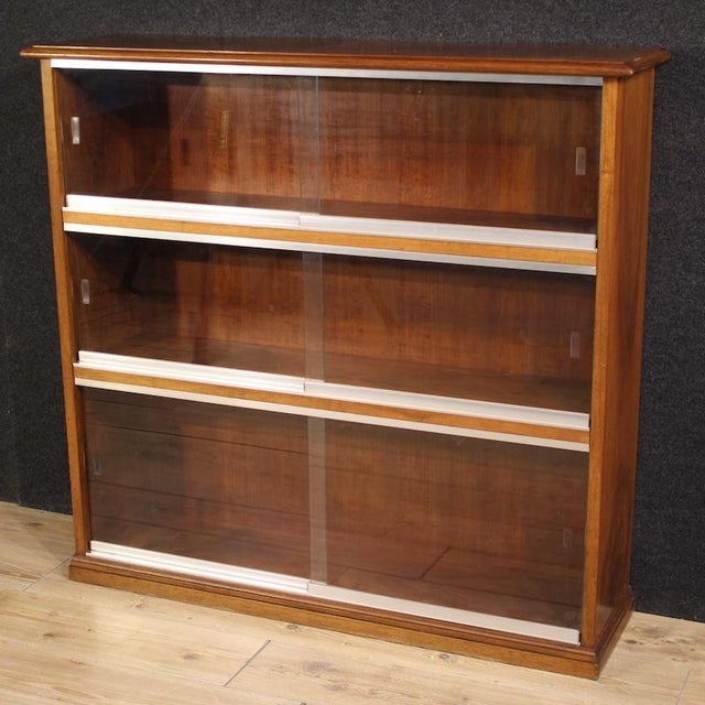 Italian Walnut Bookcase, 1960s For Sale - Image 14 of 14