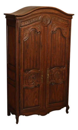 Henredon Four Centuries Collection French Louis XV Style Carved Oak Armoire