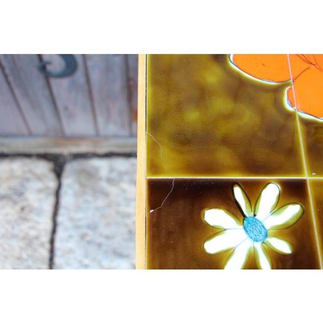 French Riviera Bamboo and Ceramic Sideboard, 1960s For Sale - Image 8 of 11