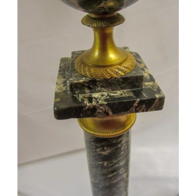 Italian 19th Century Neoclassical Style Ormolu and Marble Columns W/ Orb Finials For Sale In Savannah - Image 6 of 12