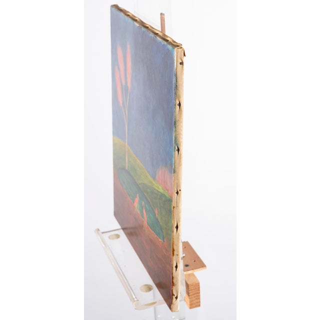 Jean-Jacques Abiéniste, Flamingos by a Pond under a Pink Tree, Oil on Canvas For Sale - Image 11 of 13