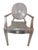 Pair of Kartell Louis Ghost clear molded armchairs, with oval backs, arms and square tapered legs with clear foot caps....