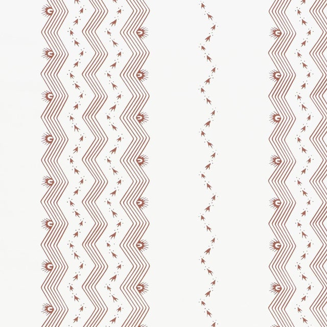 Contemporary Sample - Schumacher Nauset Stripe Wallpaper in Sienna For Sale - Image 3 of 3