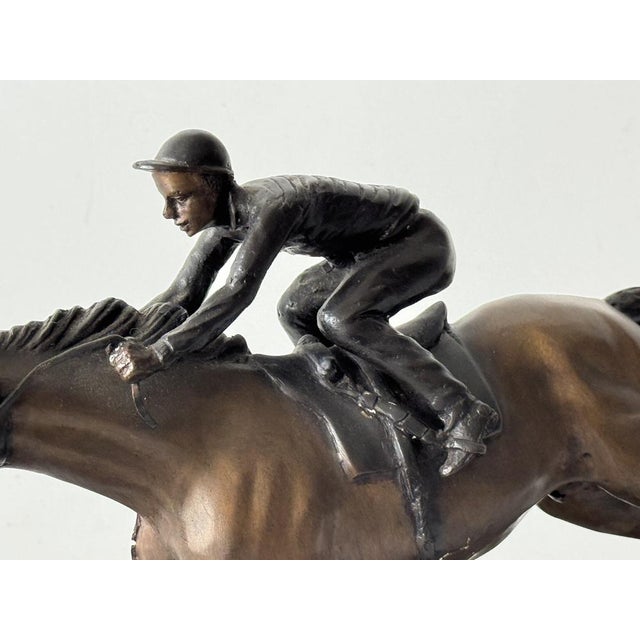 1920s Bronze Statue of Jockey on Racehorse by C. Charles for Max Le Verrier For Sale - Image 5 of 9