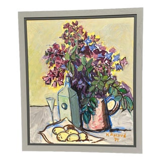 Knut Anerud, Large Still Life, 1950s, Oil on Panel, Framed For Sale