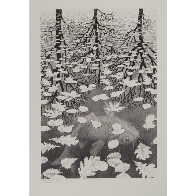 Maurits Cornelis Escher, Autumn and Carp, 2008, Engraving For Sale