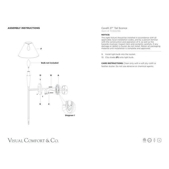 Traditional Thomas O'Brien for Visual Comfort Signature Cavalli 27" Tail Sconce in Aged Iron and Hand-Rubbed Antique Brass with Linen Shade For Sale - Image 3 of 11