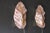 Here is a beautiful pair of wall sconces made of pearlescent pink Murano glass, shaped like leaves or feathers, mounted on...