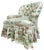 English Vintage Hickory Chair Tufted Lounge Chair on Casters in Botanical Print For Sale - Image 3 of 17
