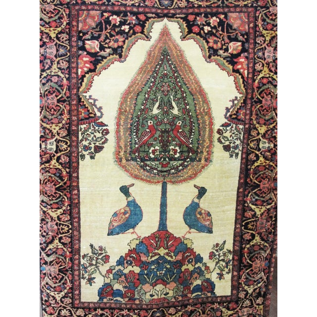 Antique Persian Feraghan Sarouk, Tree of Life Rug, 3'5" X 4'11" For Sale In Chicago - Image 6 of 8