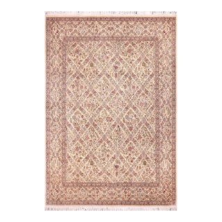 Shabby Chic Pak-Persian Ivory/Ivory Wool Rug - 9'1'' X 12'3'' For Sale